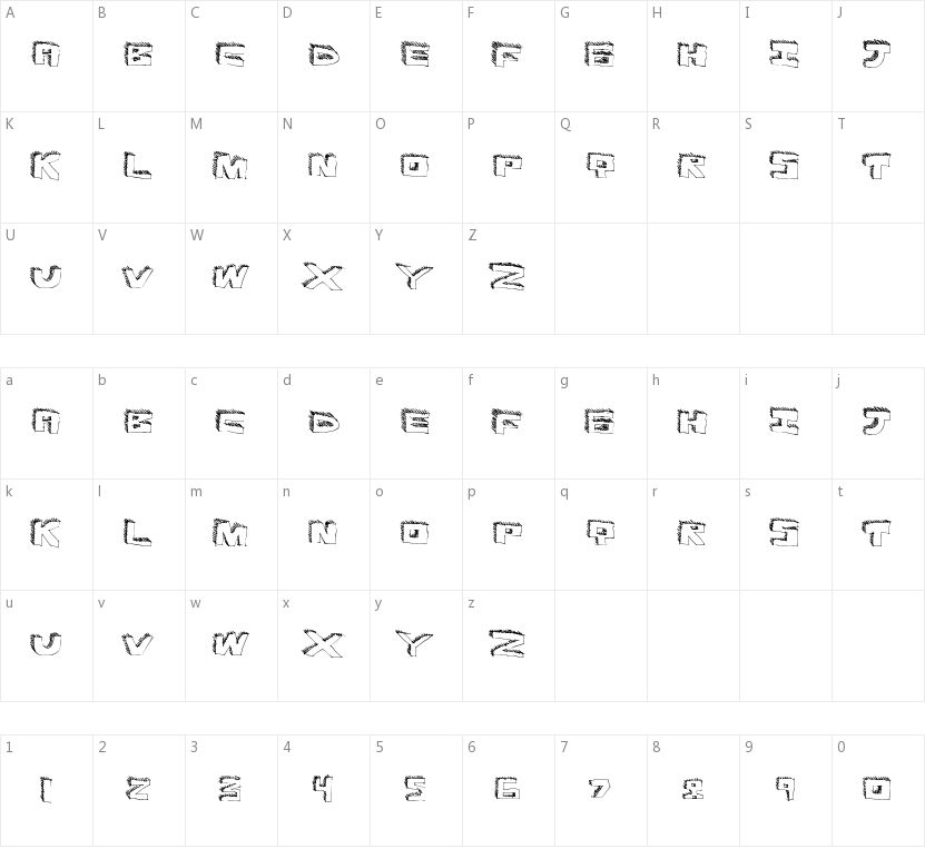 Durh Shapes的字符映射圖