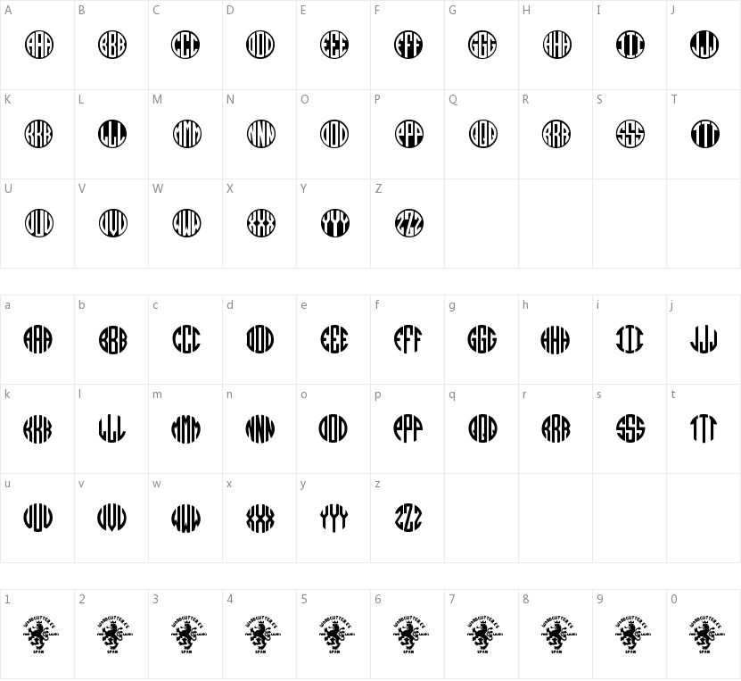 Monogramos的字符映射图