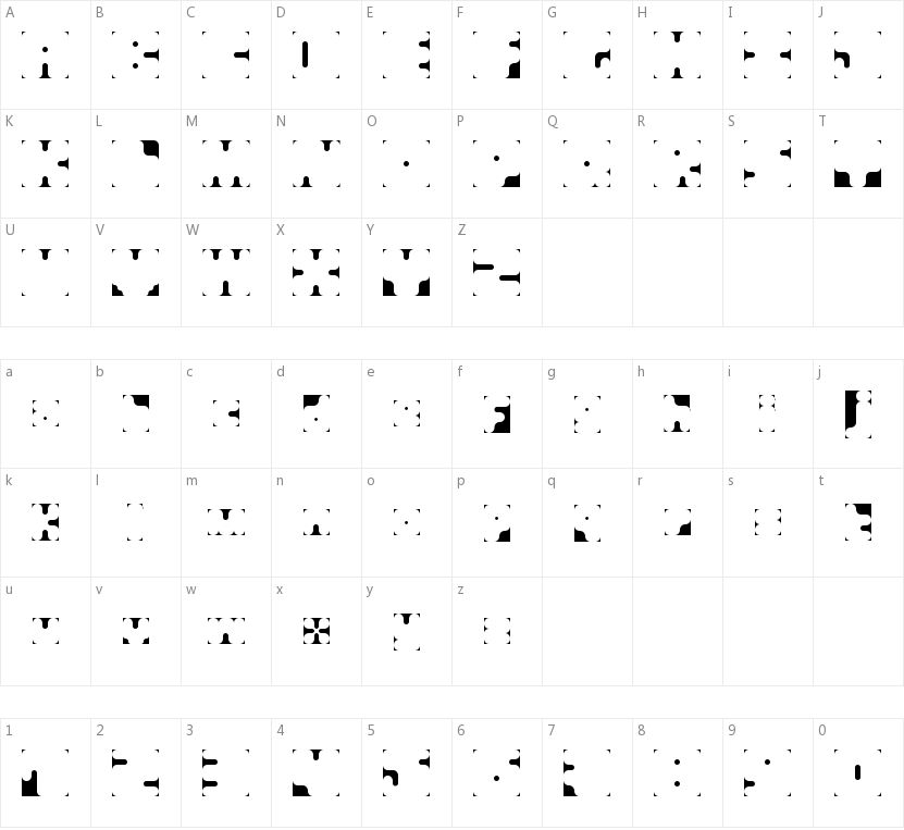Square Scribed的字符映射图