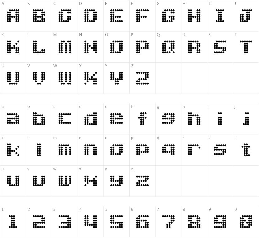 Dot Font的字符映射图