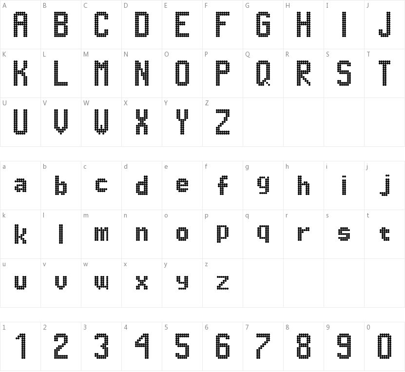 Dimelthoz 11x96的字符映射图