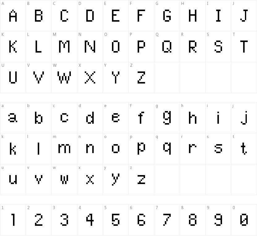 Pixel UniCode的字符映射图