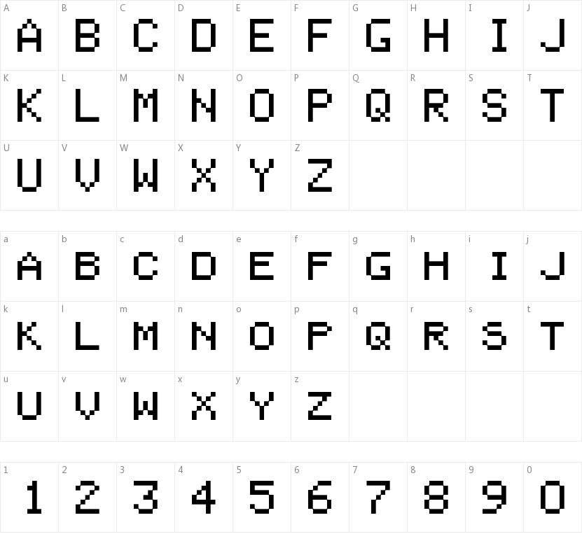 Pixel Coleco的字符映射图