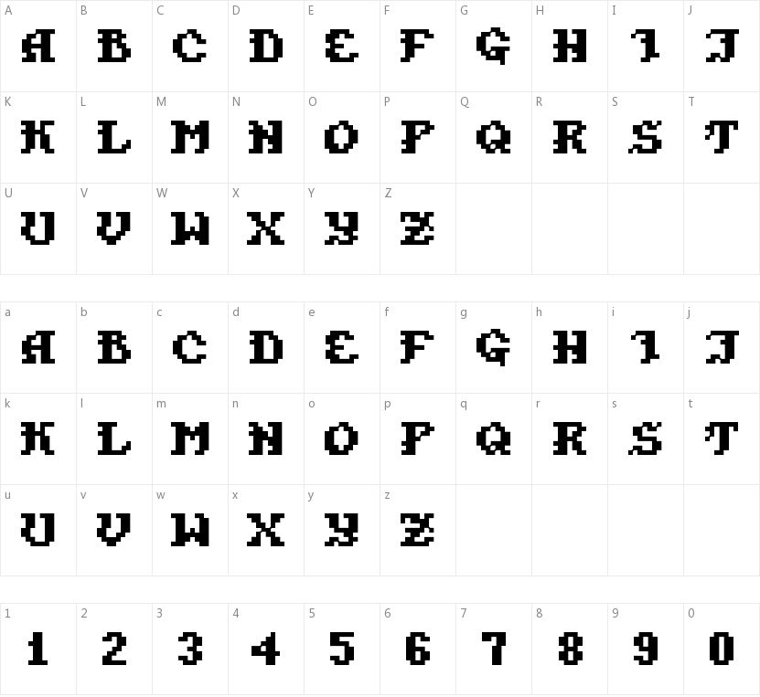 Pixel Takhisis的字符映射图