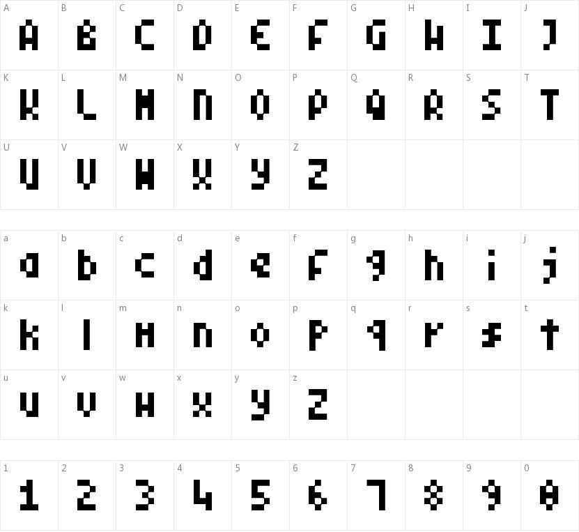 Pixel Symtext的字符映射图