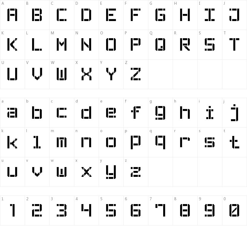 Stencil Pixel-7的字符映射图
