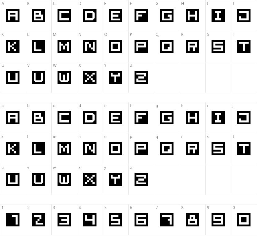 Cube Font的字符映射图