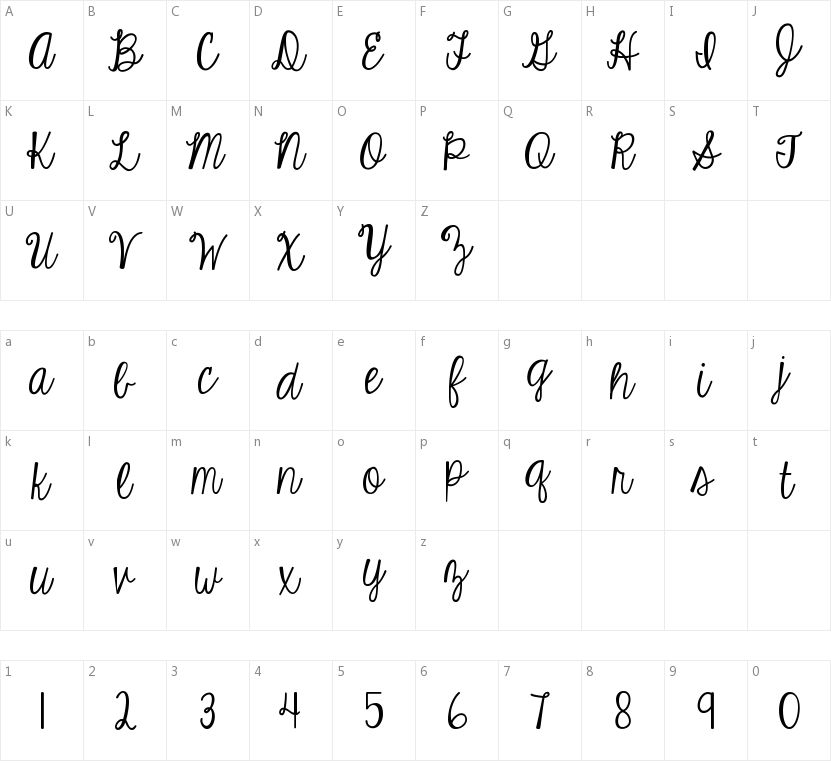 KG Eyes Wide Open的字符映射图