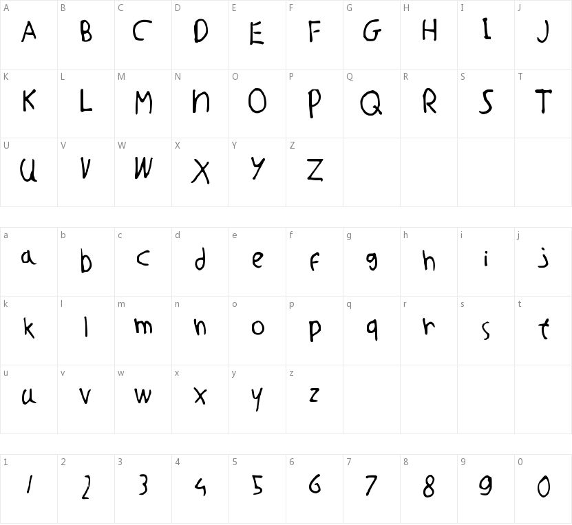Willems Font的字符映射图