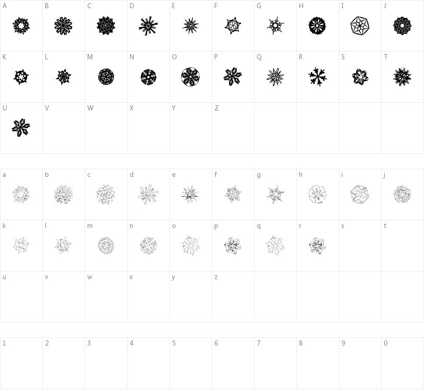 Paper-Snowflakes的字符映射图