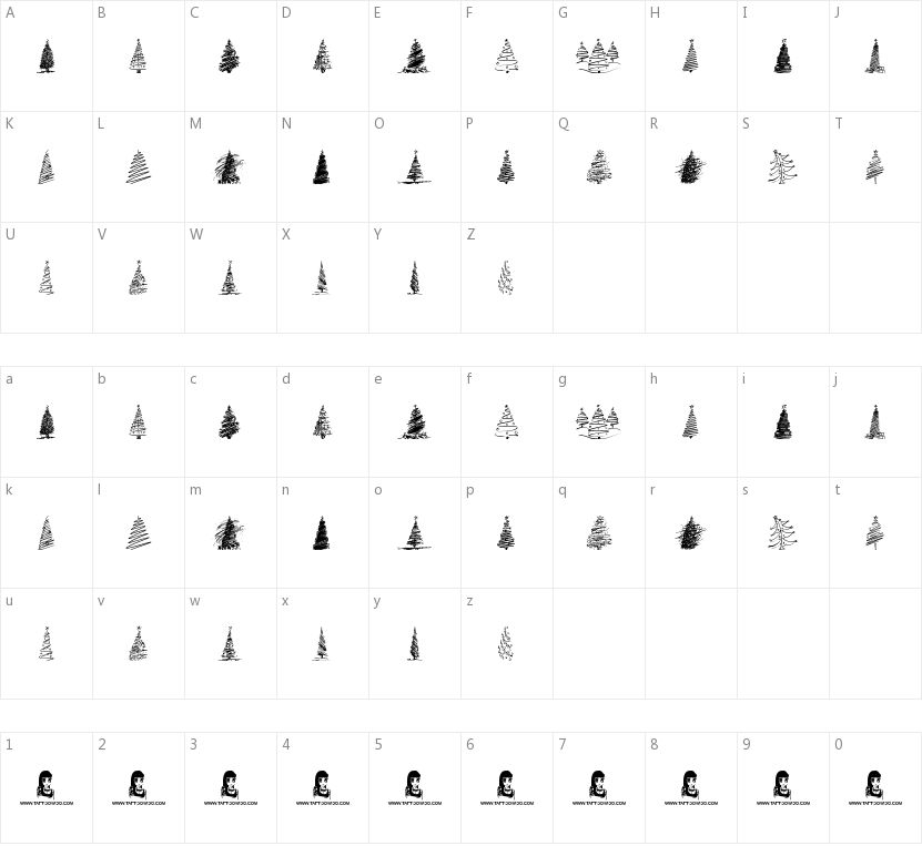Merry Christmas Trees的字符映射图