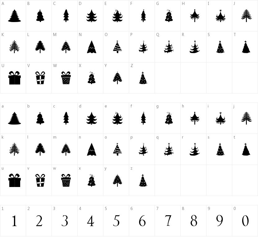 Christmas Trees的字符映射图