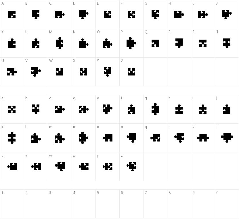 Jigsaw Pieces TFB的字符映射图