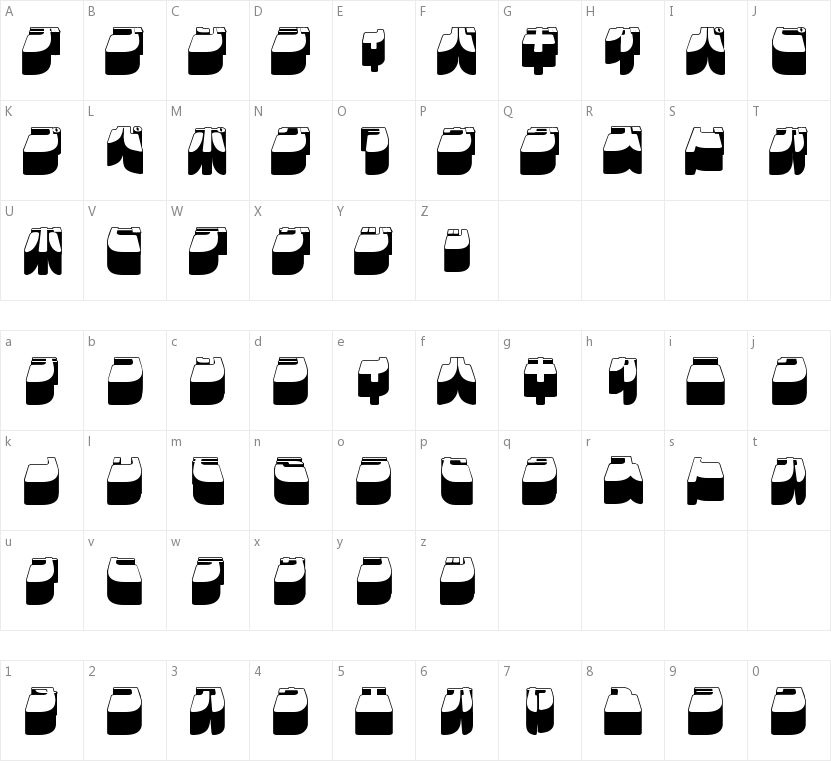 Frigate Katakana的字符映射图