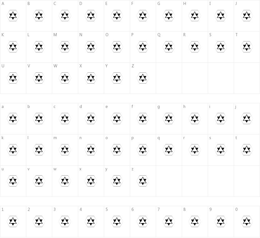 Galactica Pyramid Card Game的字符映射图