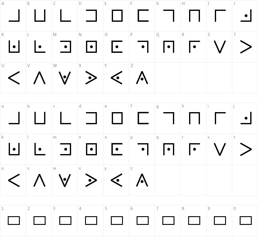 Pigpen Cipher的字符映射图