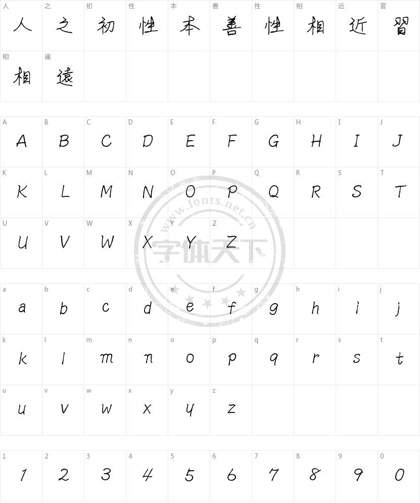 文鼎谁的字体繁的字符映射图