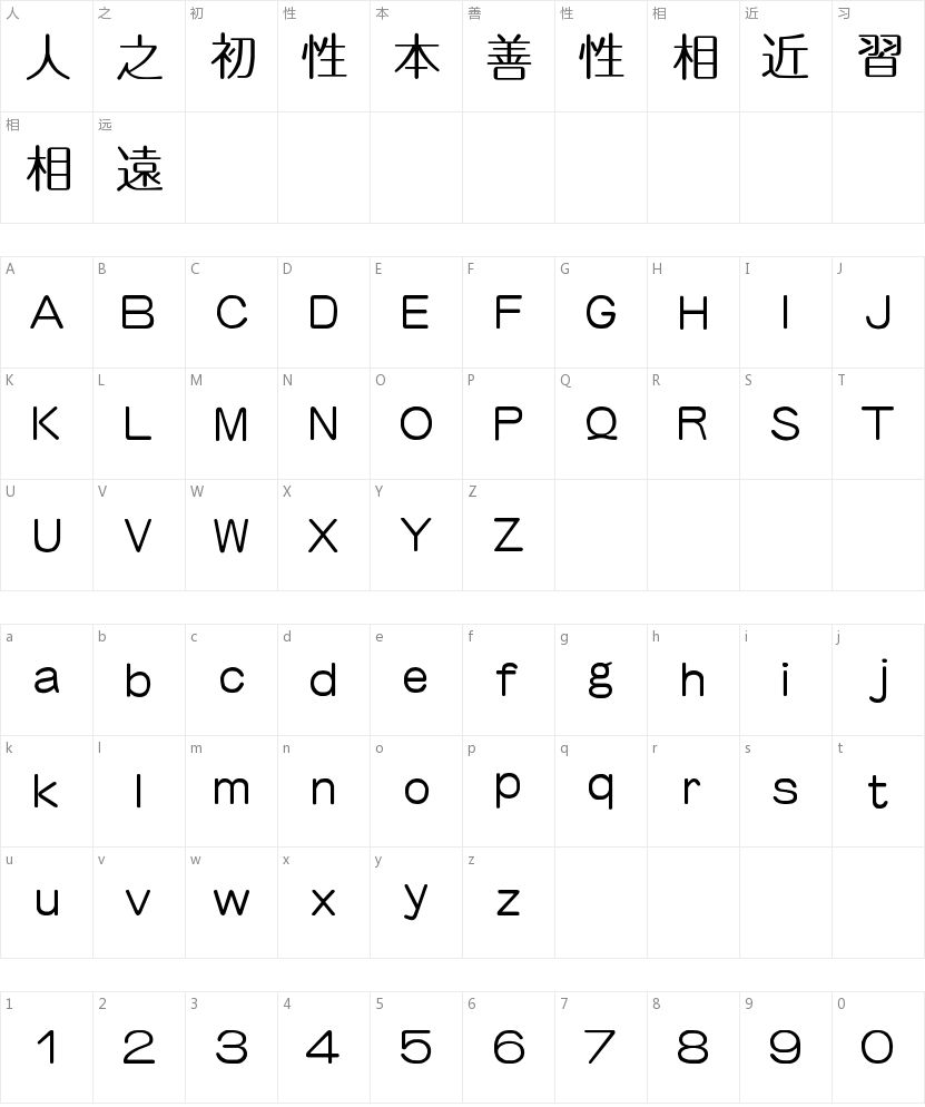 经典繁圆新字符映射图