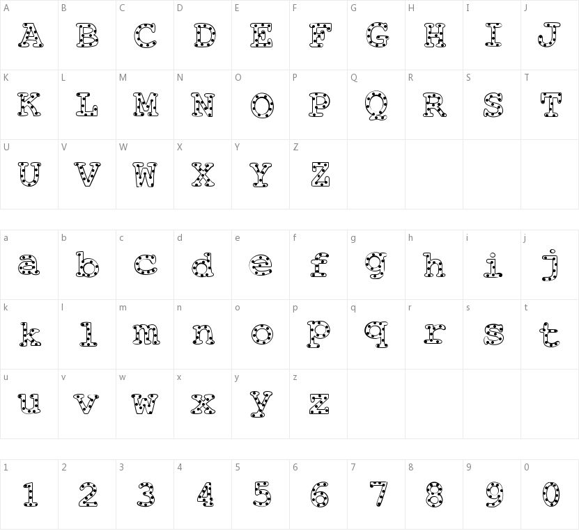 Alphabetic Sprinkles的字符映射图