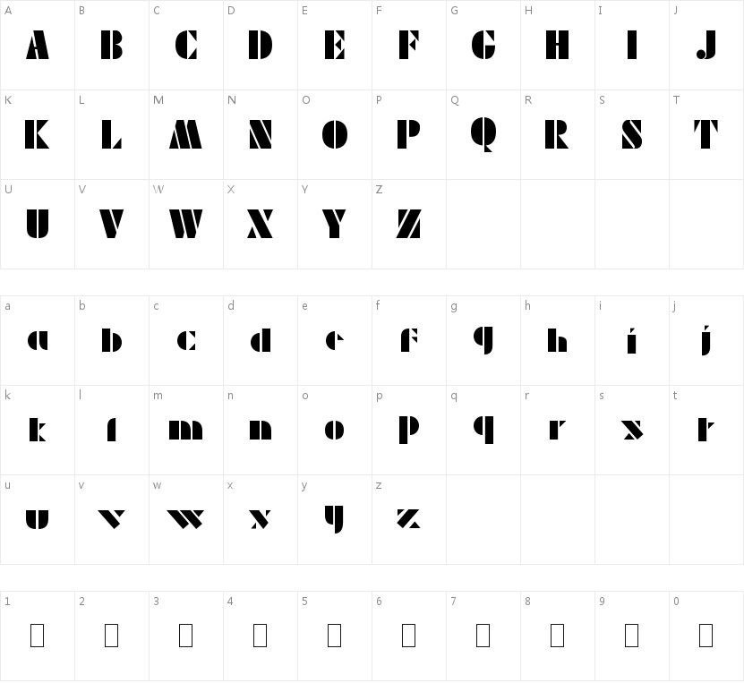 Pepin Press Alphabet-FA283 Bold的字符映射图
