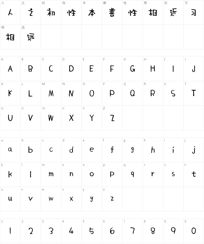 皮卡皮卡的字符映射图