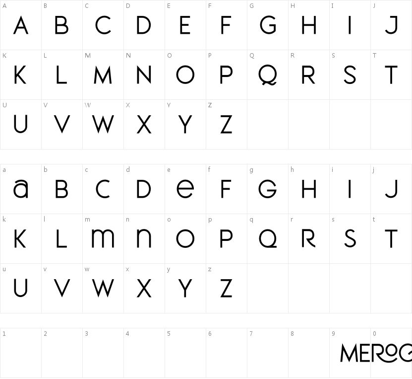 MEROCHE的字符映射图