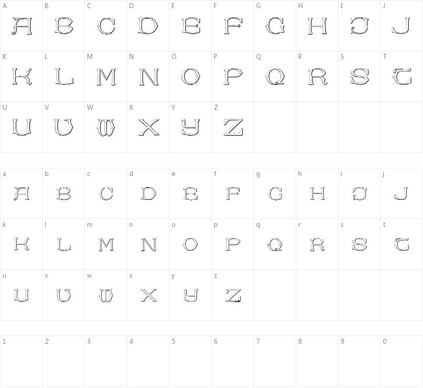 Dolphus-Mieg Alphabet Two的字符映射图