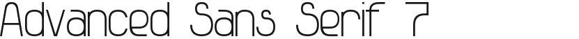 Advanced Sans Serif 7的封面图