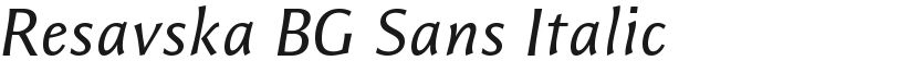 Resavska BG Sans Italic的封面图