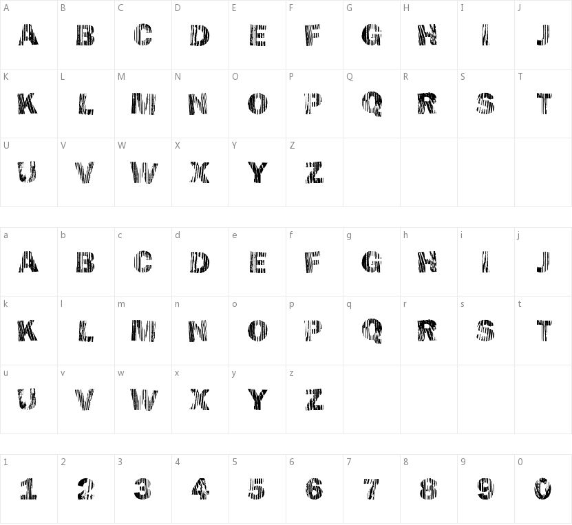 Hellawood的字符映射图