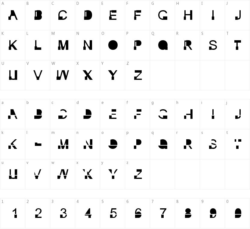 Inkie Block的字符映射图