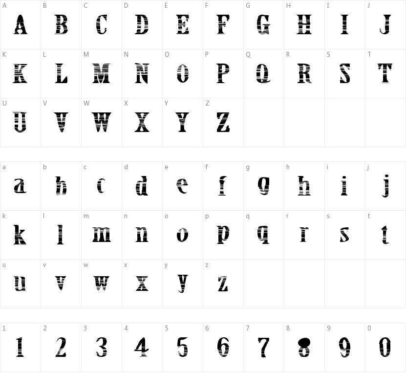 Crack Bars的字符映射图