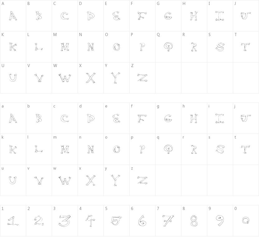 Bone Yard的字符映射图