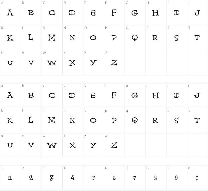 Cap Scratched的字符映射图