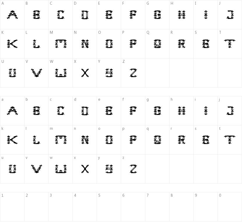 Frame Work的字符映射图