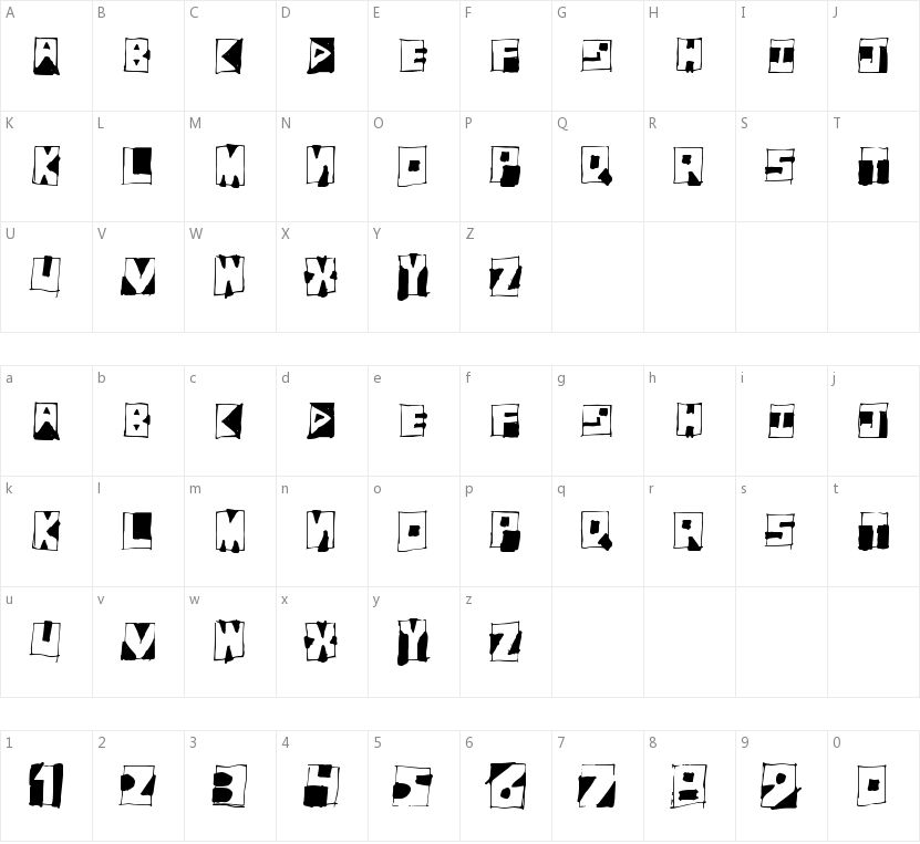 Fantom Bantum的字符映射图