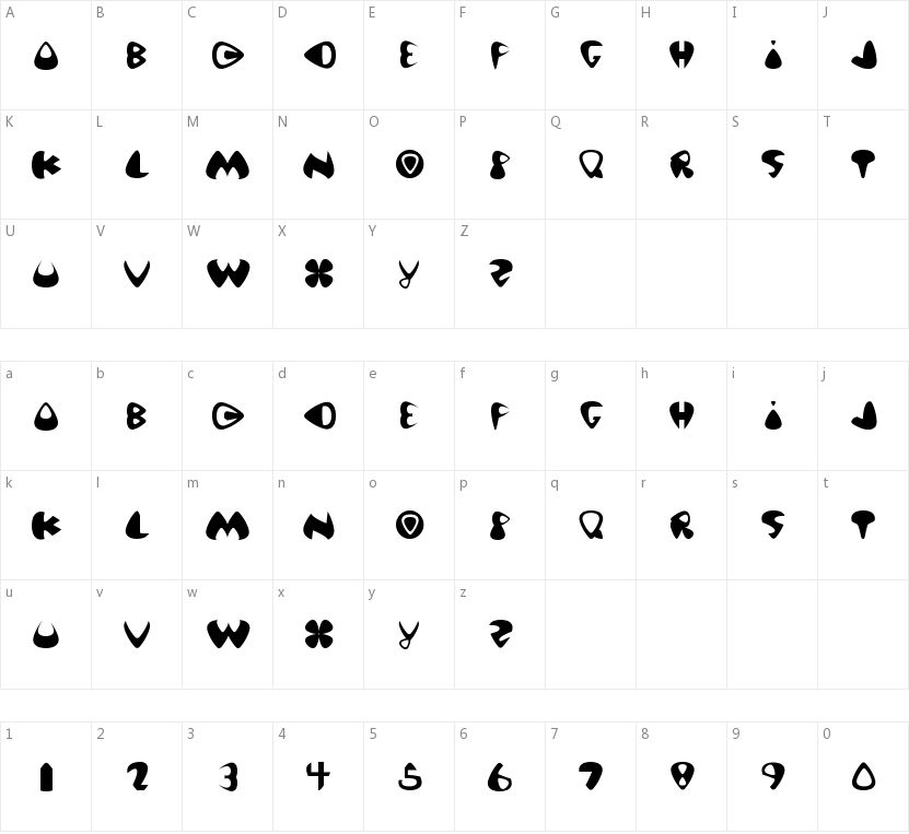 Pick of Destiny的字符映射图