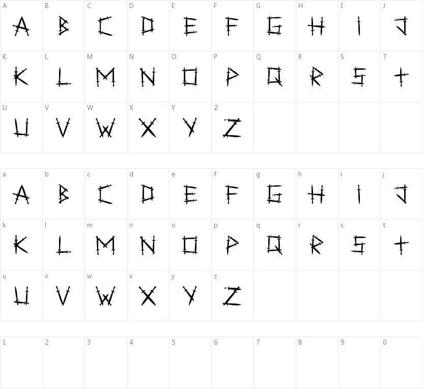 Swordlings的字符映射图