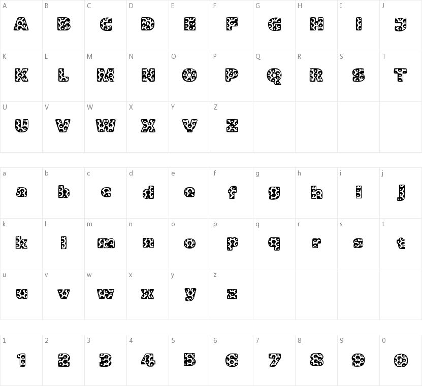 Metalic的字符映射图