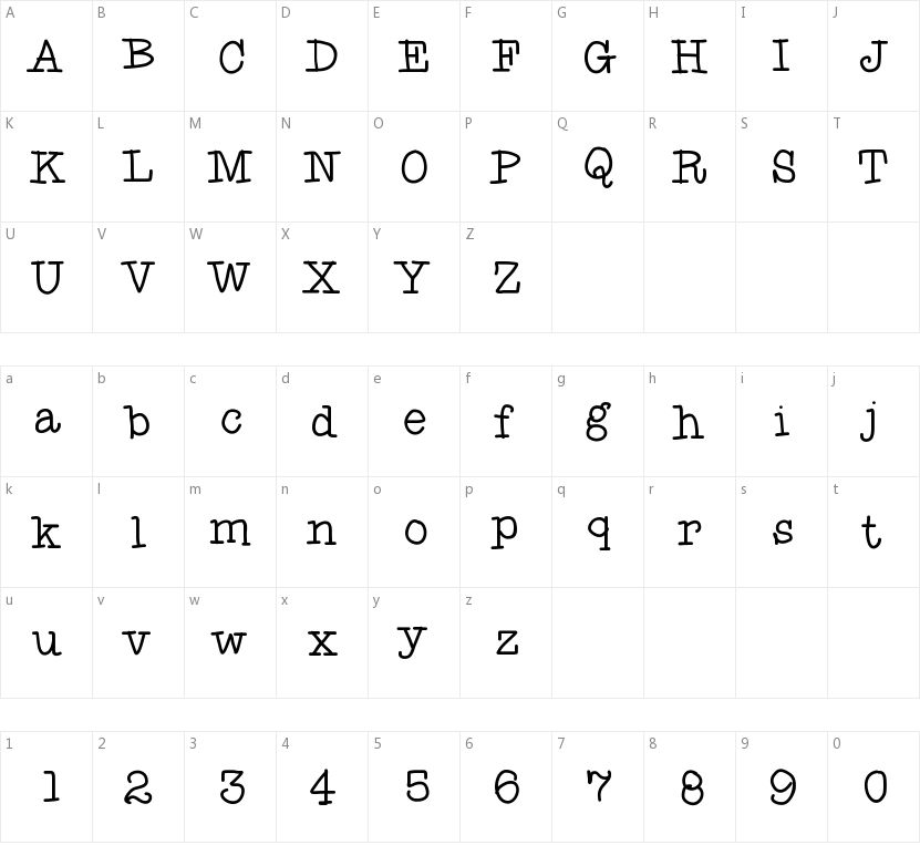 Fancy Shmancy的字符映射图