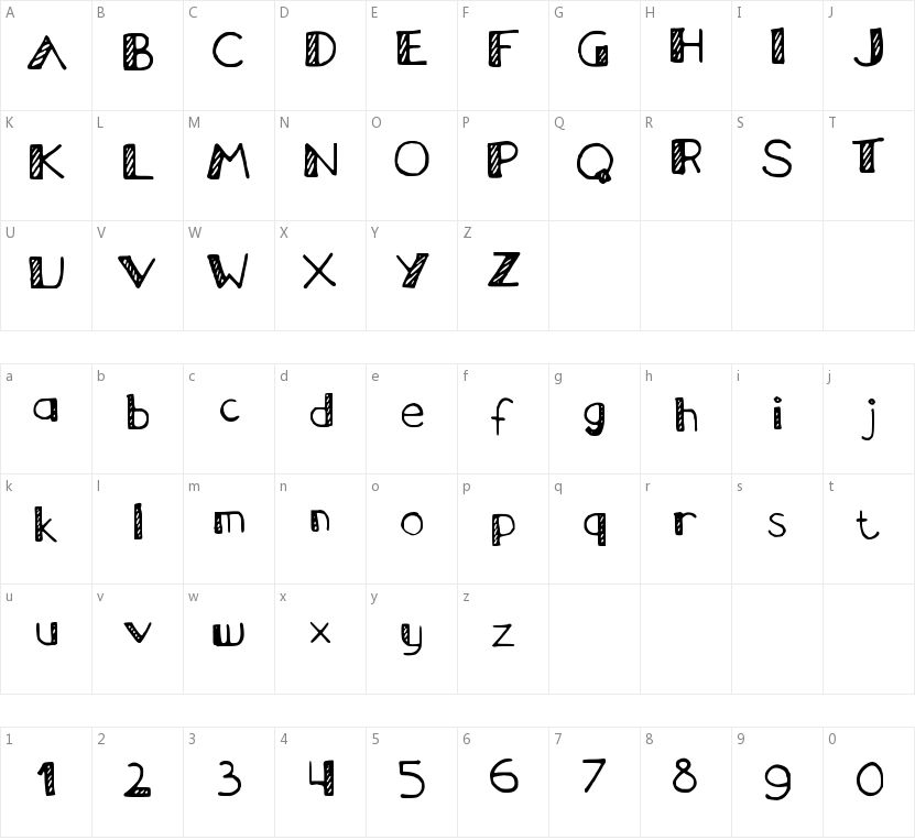 Diagonal的字符映射图