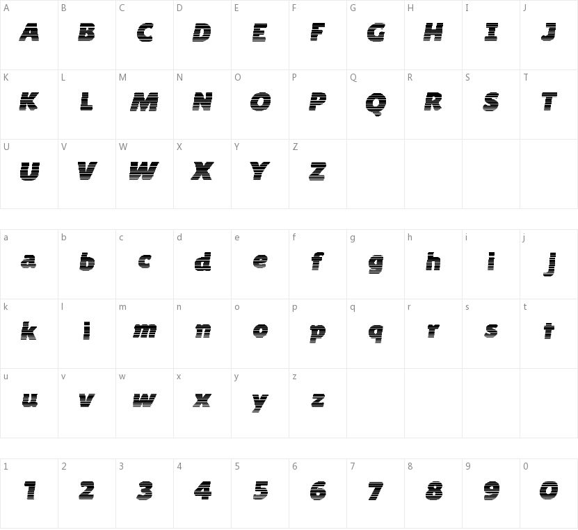 Byte Shades的字符映射图