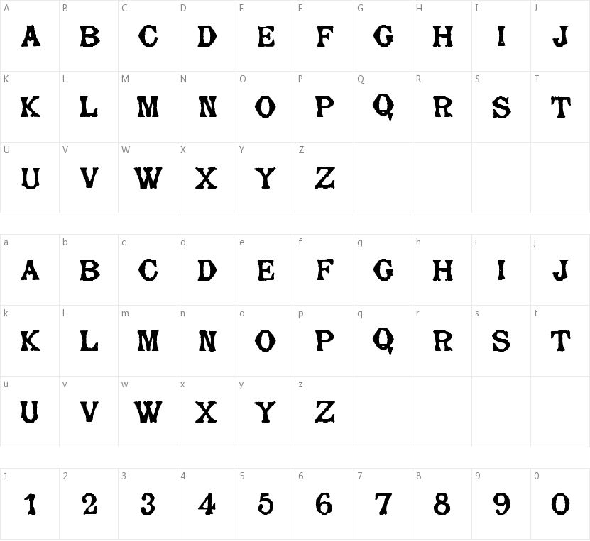 Bajorelle的字符映射图