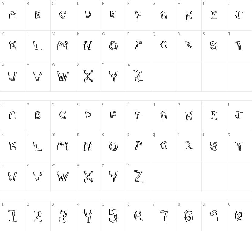 Pixel Draw的字符映射图