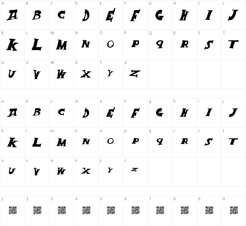 Crack King的字符映射图