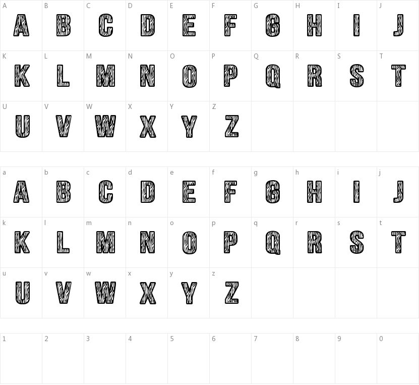 Zebraliner的字符映射图