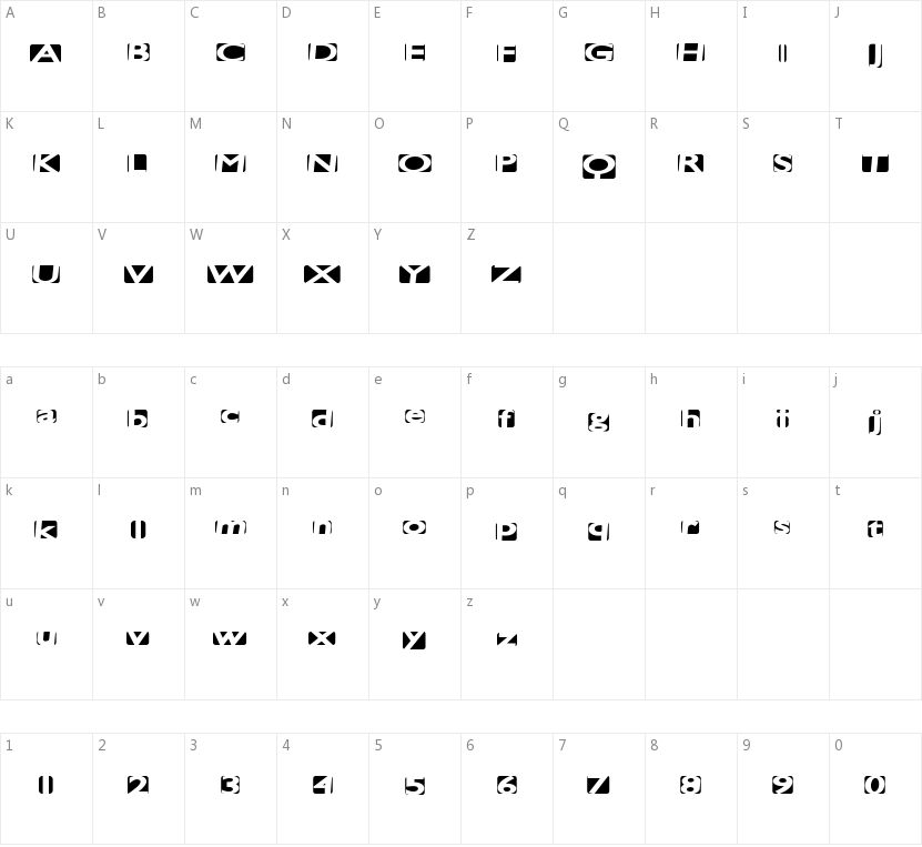 Space Cats的字符映射图