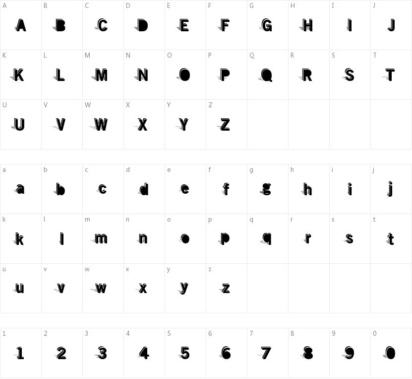 Double Shadow的字符映射图