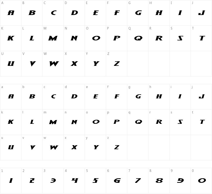 Wolf's Bane Super-Expanded的字符映射图