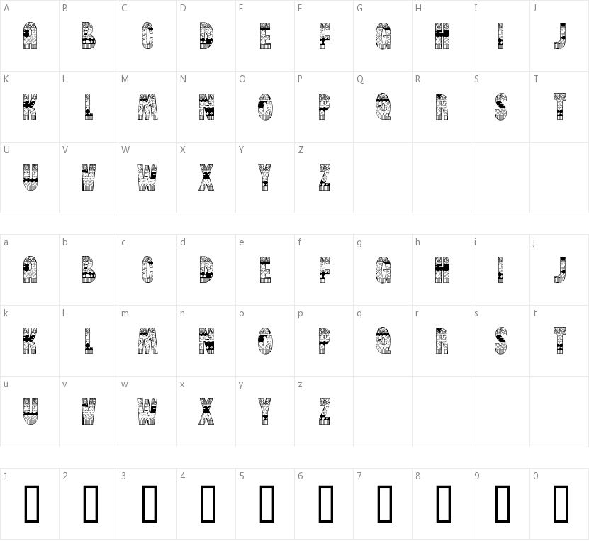 Brinetext Pattern的字符映射图